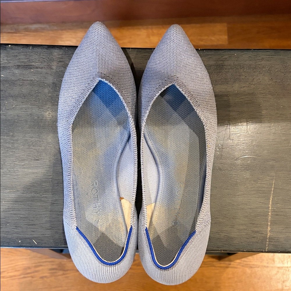 Rothy's Light Periwinkle Women's Flats with Blue Trim
